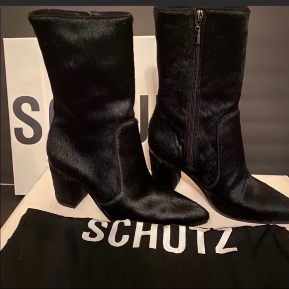 Schutz Pony Hair Boots (7.5) 3’in heel. - Picture 2 of 14